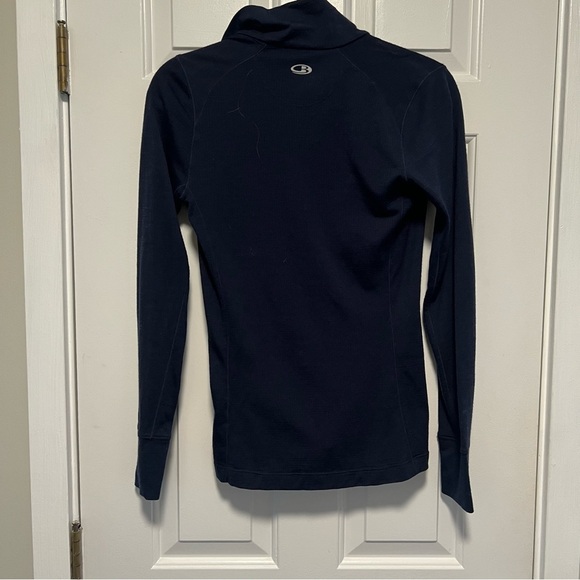 Icebreaker merino wool long sleeve lightweight base layer full zip blue red - Picture 4 of 4